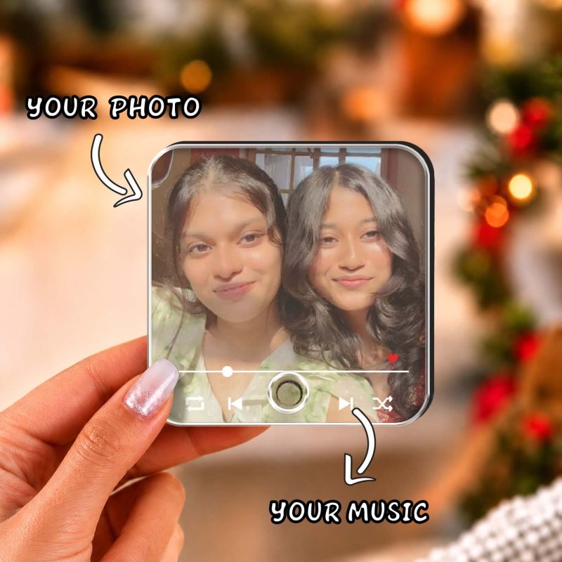 Personalized Gift for Best Friends  Custom Musical Fridge Magnet with Photo & Any Song Birthday Gift for Bestie & Friendship Day Gift for Female Friend Long Distance Gift